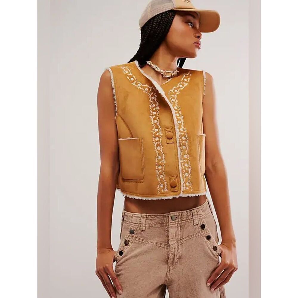 New Free People Travelers Suede Vest Size S